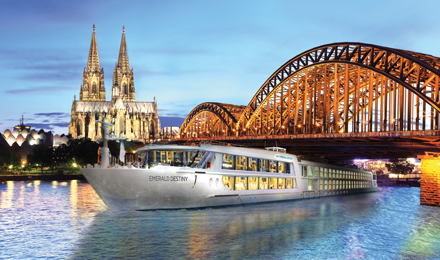 Emerald Waterways ship sailing in a European destination