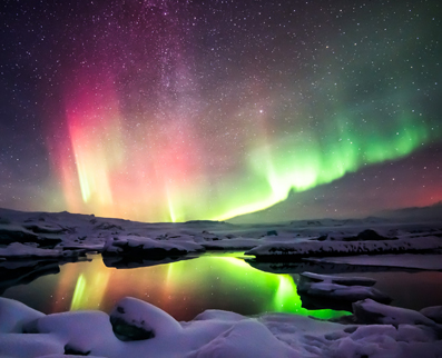 Review us: colorful Northern lights