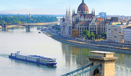 An Avalon Waterways river cruise ship sailing