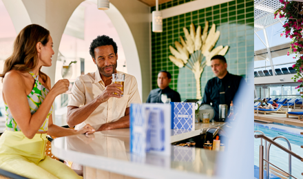 People enjoying a drink onboard a Celebrity Cruises ship