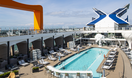 Pool deck onboard a Celebrity Cruises ship