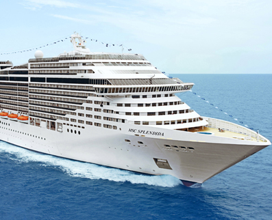 MSC cruises ship in ocean