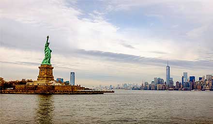 Statue of Liberty with New York City in the background