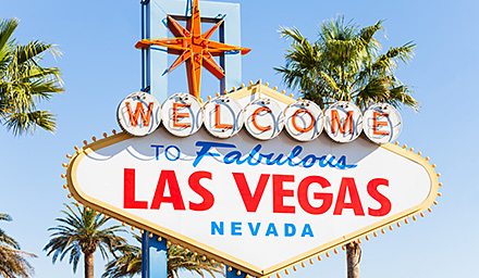 The famous Welcome to Fabulous Las Vegas Nevada retro sign