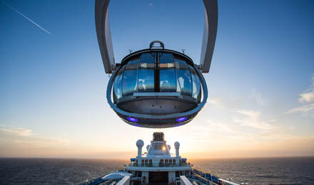Royal Caribbean Cruise North Star looking out in the distance of Sunset